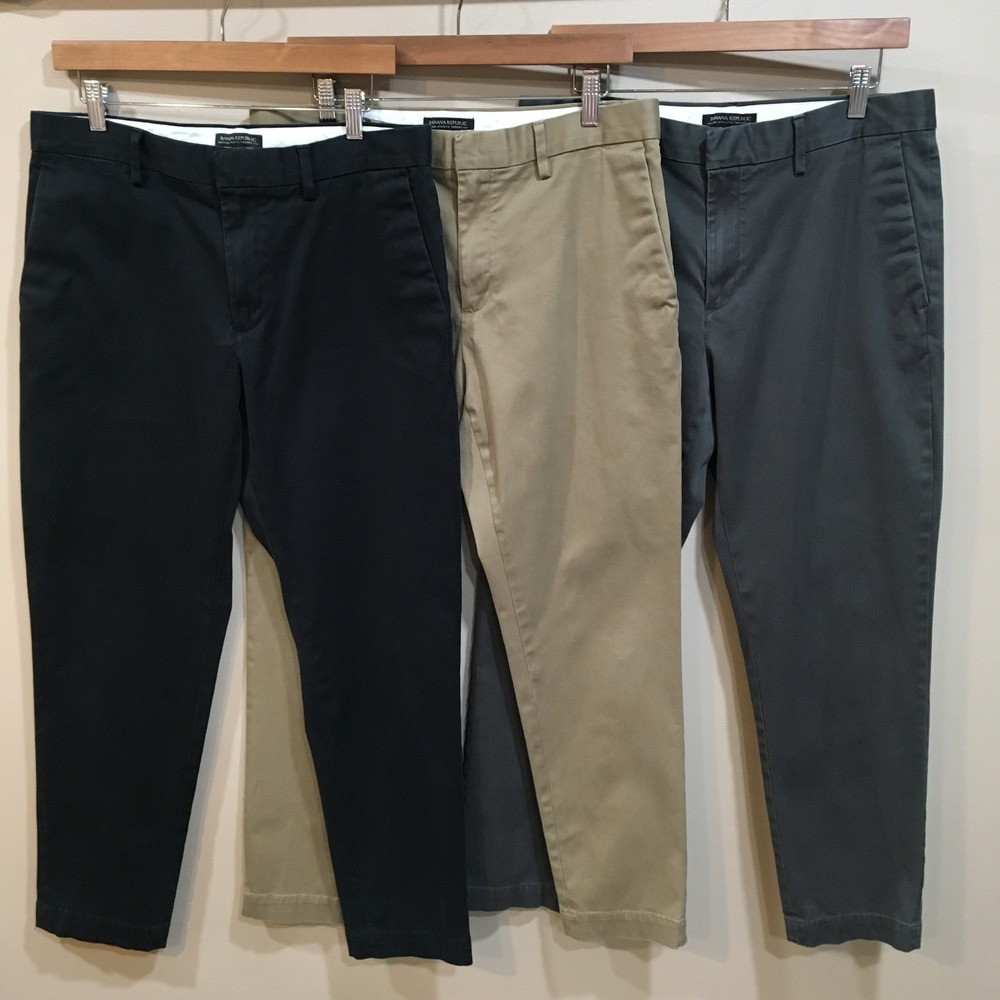 Banana Republic Mason Chino Pants Bundle Mens 33x30 Athletic Tapered Preppy Work